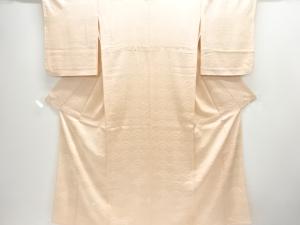 青海波模様刺繍一つ紋単衣付け下げ色無地着物
